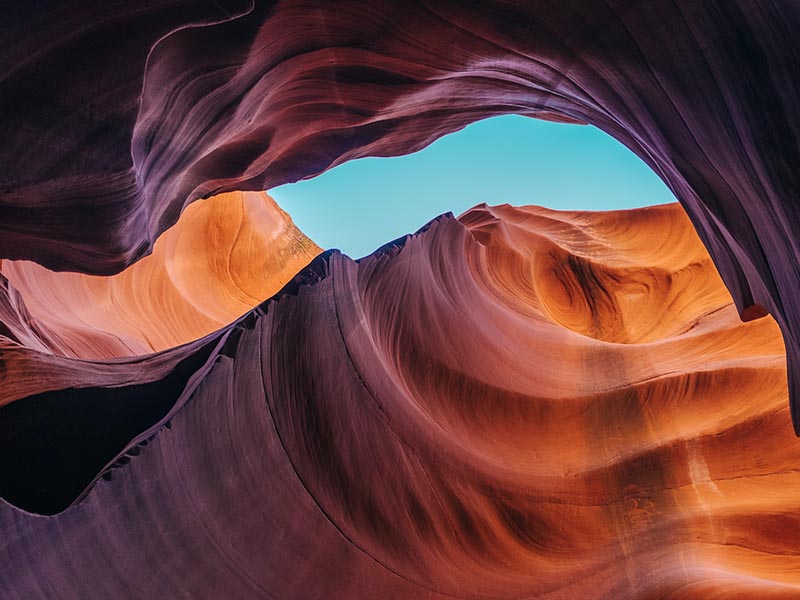 View of sky from Lower Antelope Canyon