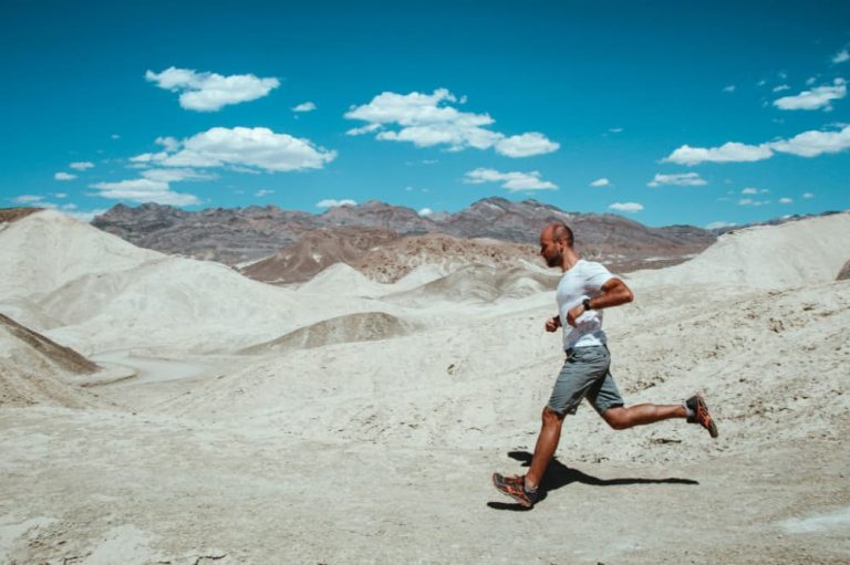 Guy Running At Death Valley
