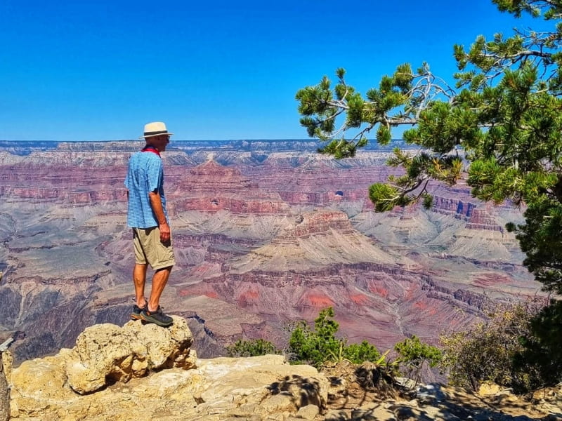 Tour Guest Overlooking Grand Canyon