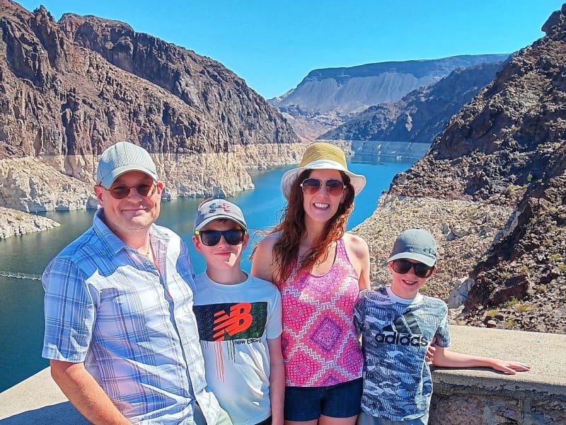 Family Picture with Lake Mead in Background