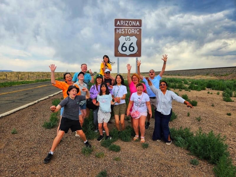 Group Photo in front of Route 66 sign
